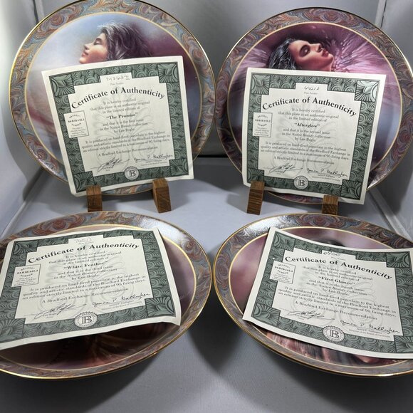 Set of 4 Plates Bradford Exchange - Native Beauty - Native American Inspired - W - Picture 6 of 10